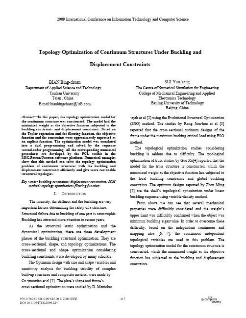 Topology Optimization of Continuum Structures Under Buckling and