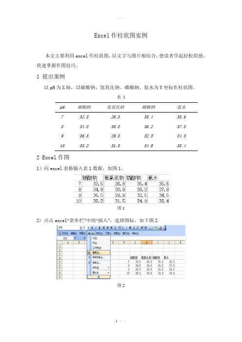 excel 作柱状图实例