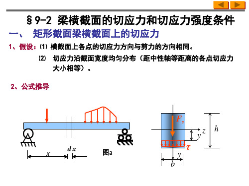 梁横截面的切应力和切应力强度条件.