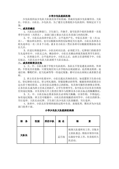 小学少先队组织机构