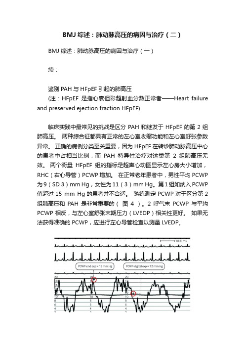 BMJ综述：肺动脉高压的病因与治疗（二）