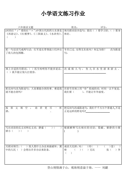 小学六年级语文拓展训练I (61)