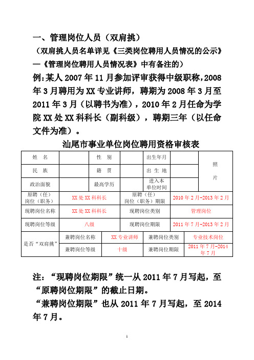 广东事业单位工作人员考核审核备案呈报表-汕尾职业技术学院