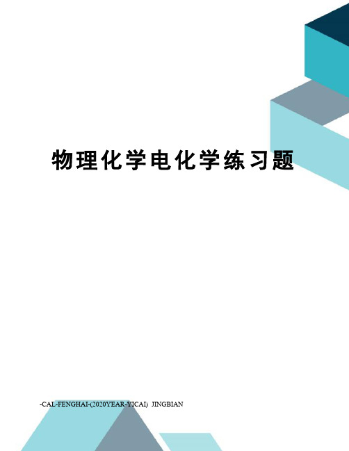 物理化学电化学练习题