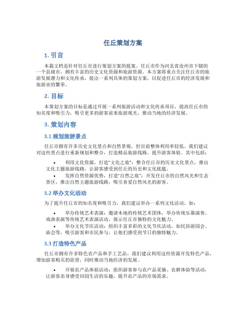 任丘策划方案