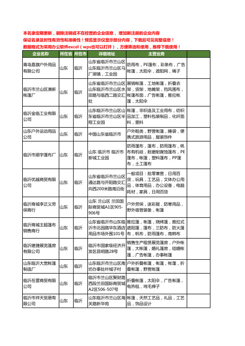 新版山东省临沂帐篷工商企业公司商家名录名单联系方式大全114家