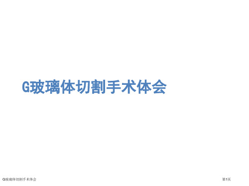G玻璃体切割手术体会医学课件