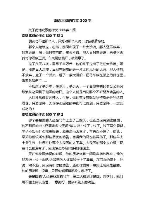 关于南辕北辙的作文300字3篇