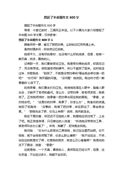 想起了半命题作文600字