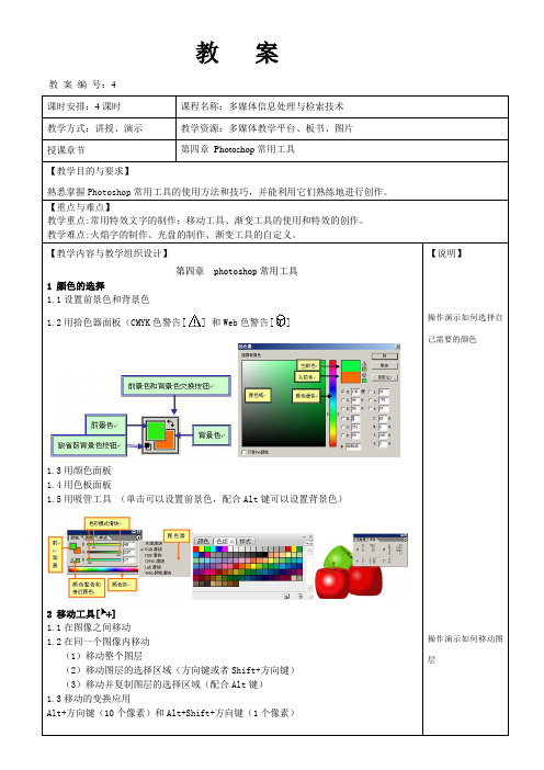 第四章Photoshop常用工具教案