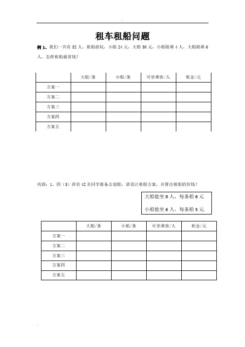 租车租船方案问题