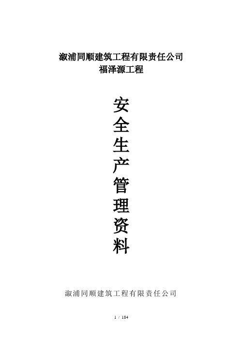 安全保证体系(全套资料)