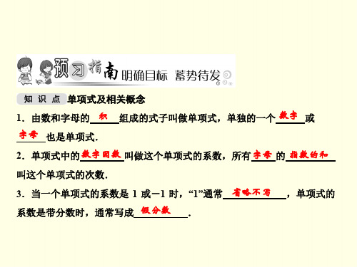 初一上数学课件(华东师大)-单项式