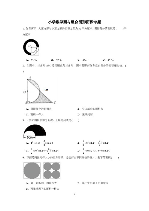 小升初圆与组合图形面积专题(含解析)