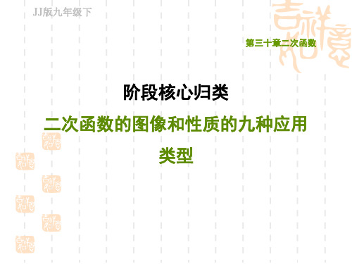 冀教版九年级下册数学第30章 二次函数 阶段核心归类 二次函数的图像和性质的九种应用类型