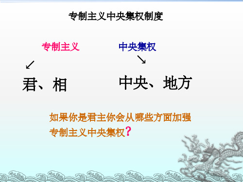 专制主义中央集权制度的建立和发展