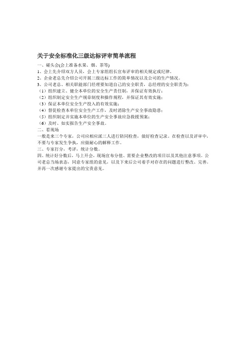 关于安全标准化三级达标评审简单流程