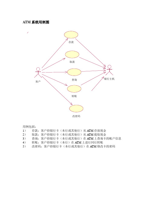 ATM用例图 用例规约 时序图