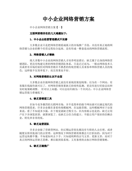 中小企业网络营销方案