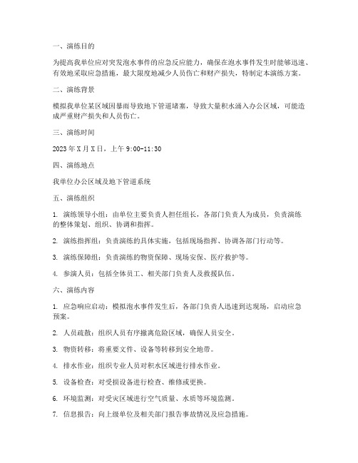 泡水应急预案演练