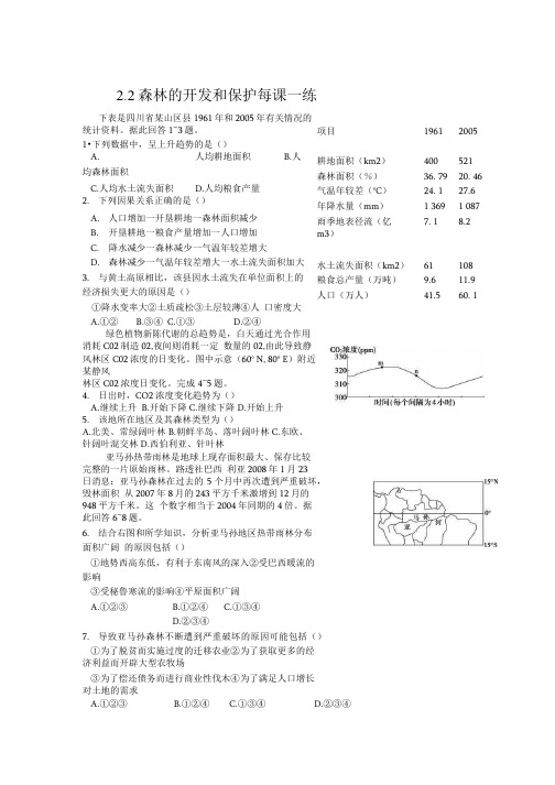 2.1森林的开发和保护每课一练(人教版必修3).doc