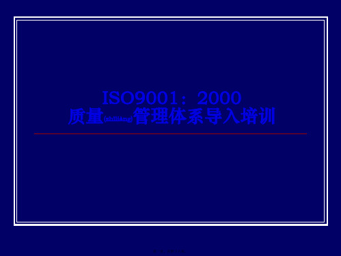 ISO质量管理体系导入培训(ppt )