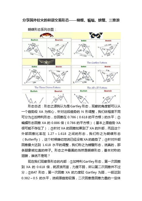 分享国外较火的和谐交易形态——蝴蝶、蝙蝠、螃蟹、三推浪