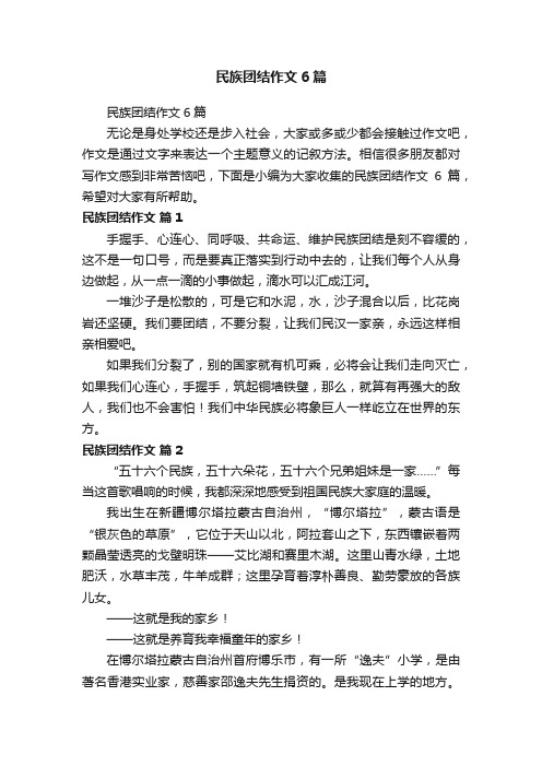 民族团结作文6篇