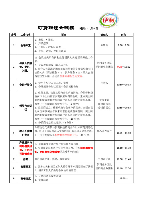 伊利奶粉订货会流程