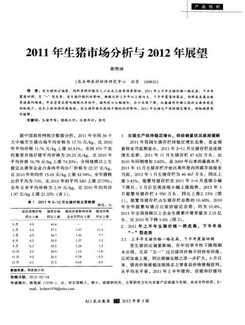 2011年生猪市场分析与2012年展望