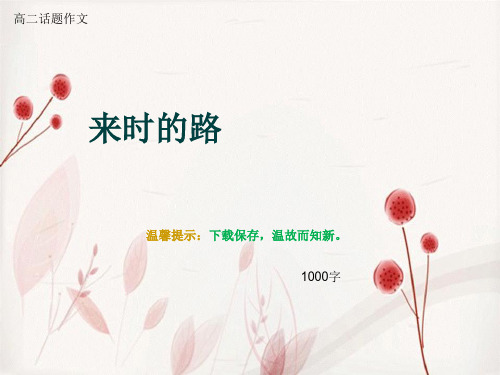 高二话题作文《来时的路》1000字