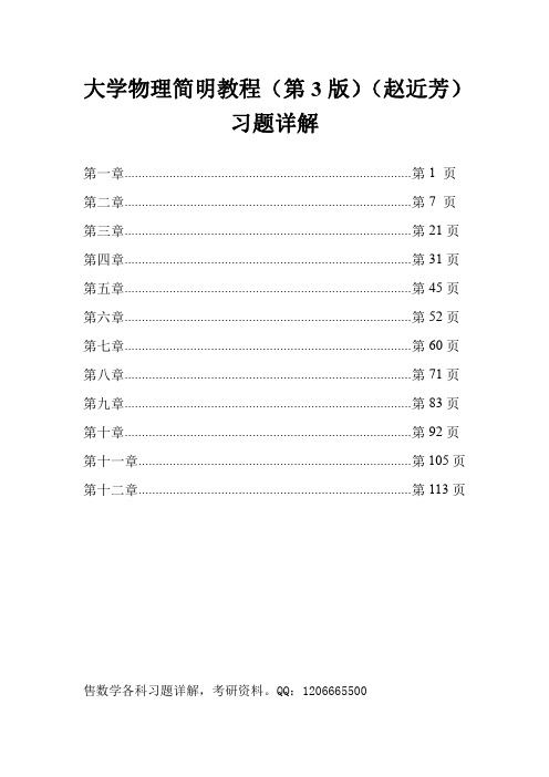 大学物理简明教程习题详解