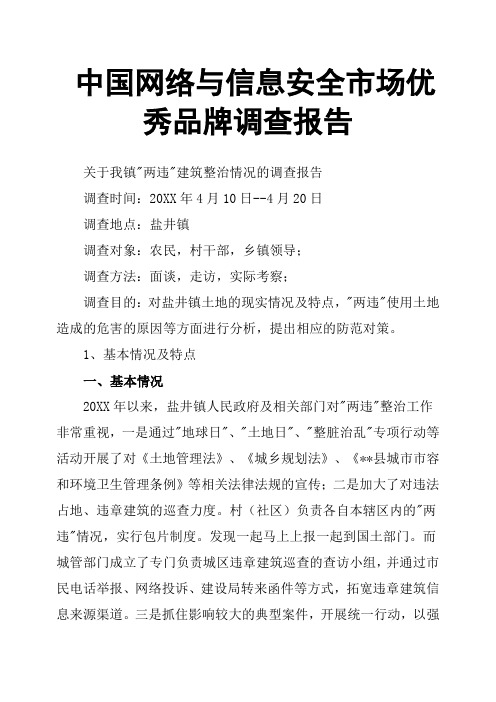 中国网络与信息安全市场品牌调查报告