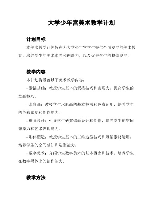 大学少年宫美术教学计划