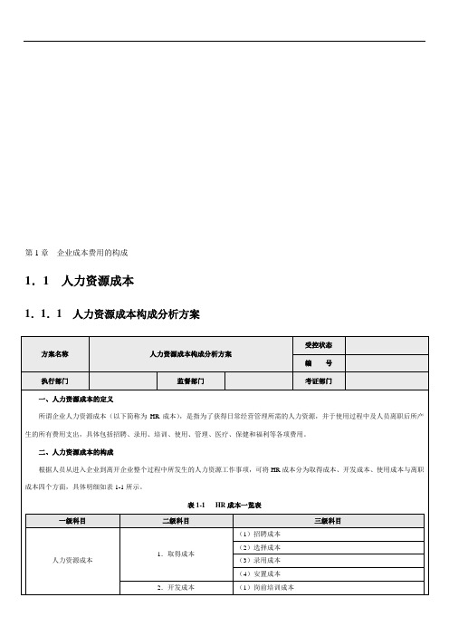 人力资源成本预算分析与编制