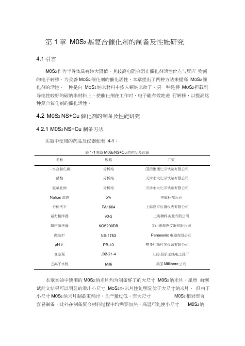 MoS2基复合催化剂的制备及性能研究