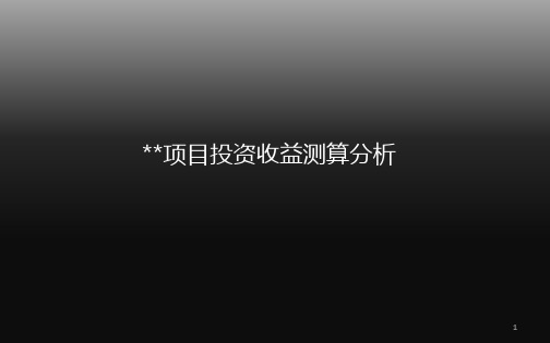 修订版房地产项目投资收益测算分析研究报告(修订版) 共23页