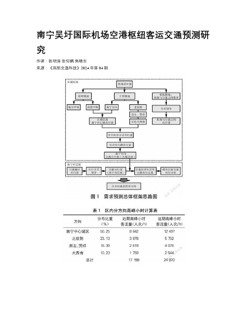 南宁吴圩国际机场空港枢纽客运交通预测研究