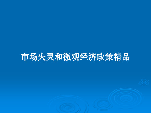 市场失灵和微观经济政策精品PPT教案