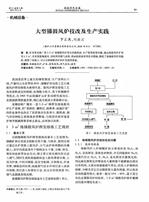 大型锑鼓风炉技改及生产实践