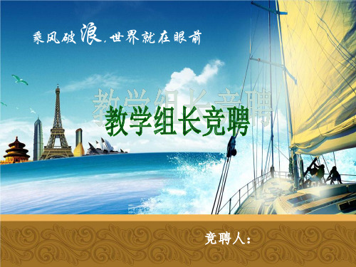 临床护理教学组长竞聘.ppt