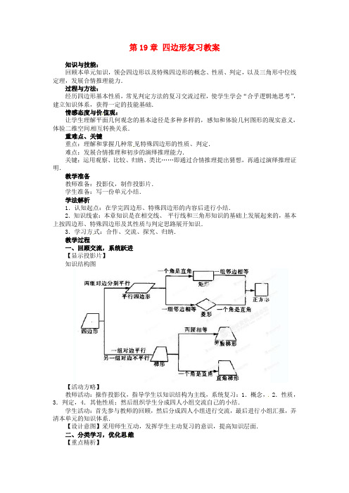 山东省临沭县第三初级中学九年级数学下册 第19章 四边