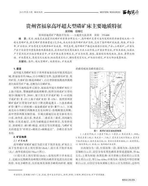 贵州省福泉高坪超大型磷矿床主要地质特征