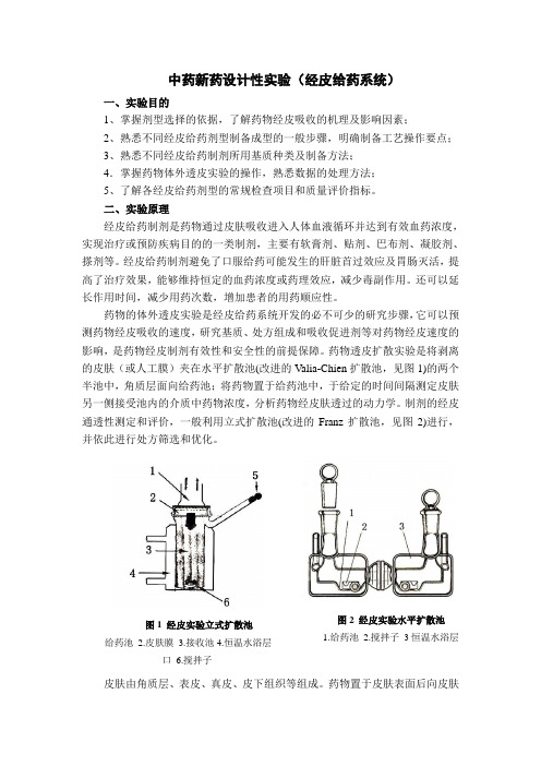 中药新药设计性实验(经皮给药系统)