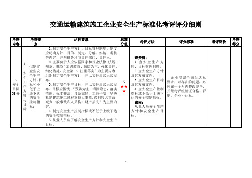 (安全生产)2020年交通运输建筑施工企业安全生产标准化考评评分细则