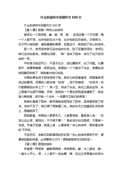 什么的滋味半命题作文500字