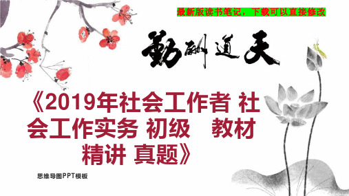 《2019年社会工作者 社会工作实务 初级   教材精讲 真题》读书笔记思维导图