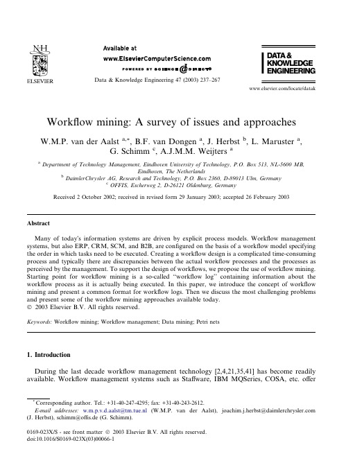 Workflow mining A survey of issues and approaches