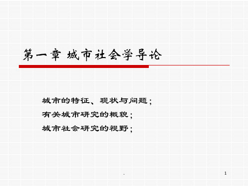 城市社会学导论PPT课件