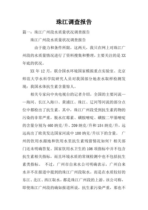珠江调查报告